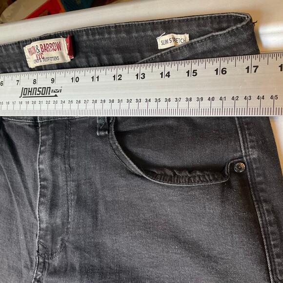 Hudson & Barrow NYC Men Slim Jeans size 36 x 32 Black Mid Rise Stretch Boot Cut - Picture 2 of 11